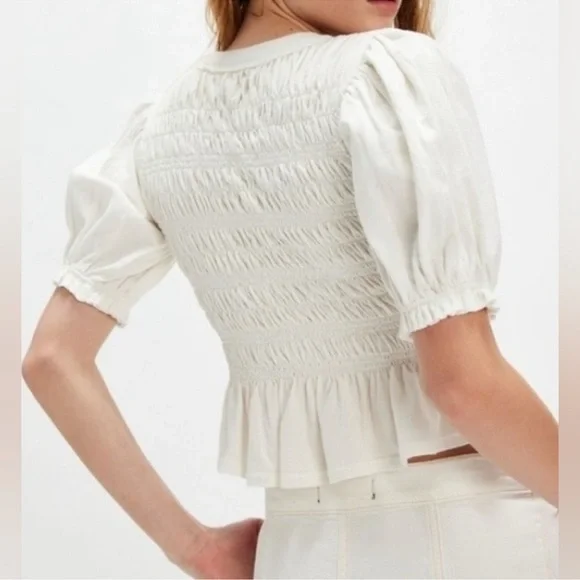 Free People Moxey puff sleeve M - Picture 2 of 9